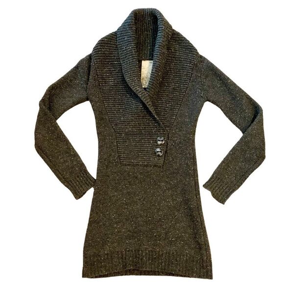 Talulah Charcoal Grey Lambswool Knit Long Sleeve Mini Dress XS - Picture 1 of 11